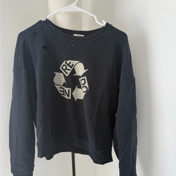 Re/Done Classic Black Sweatshirt - Picture 1 of 2